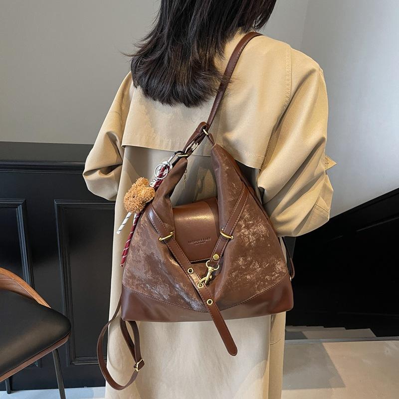 Autumn and Winter Large-capacity Matte Splicing Tote Bag 2025 New Versatile Going Out Commuting Single Shoulder Oblique Span Bag Women's Bag