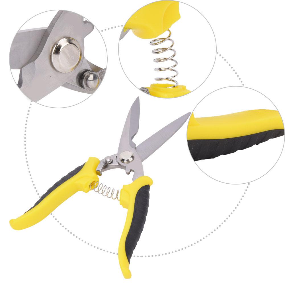 Nůžky Multifunkční Průmyslové Nerezová Ocel Žlutá Černá Rukojeť Elektrikářské Ruční Nářadí