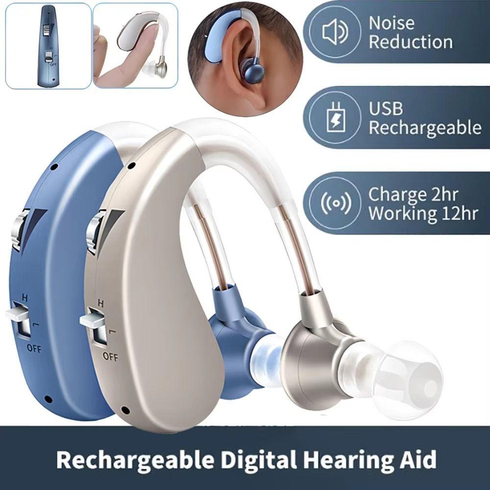Adjustable Tone Sound Amplifier Mini Size Wireless Ear Aids Digital Hearing Aid  For Deaf Elderly