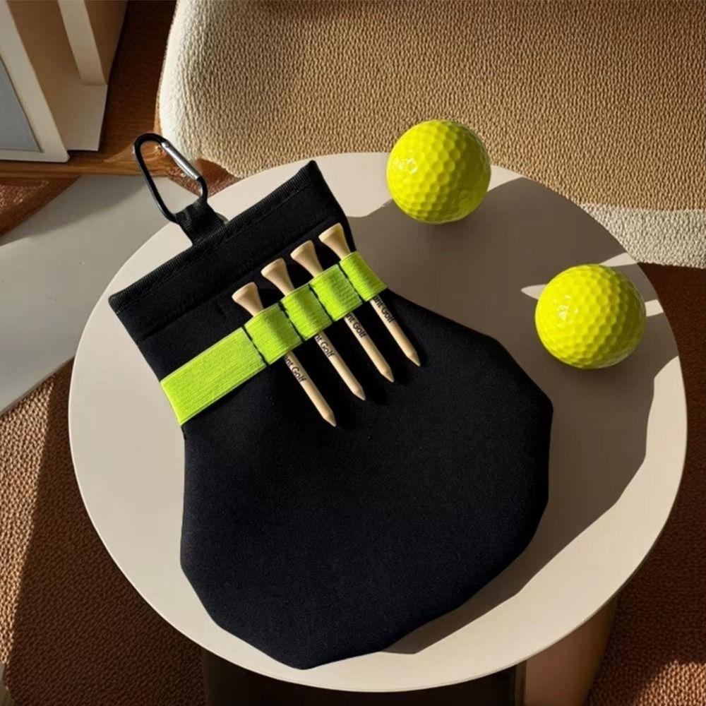 With Metal Clip Golf Tee Bag Spacious Golf Ball Pouch stylish Golf Stud Pocket  Valuables Storage