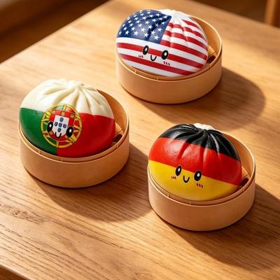 Yousheng National Flag Dumpling Squeeze Toy Stress Relief Cartoon Expression Steamed Bun Fidget Toy Hand Relaxation Decompression Gadget