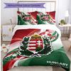 Set Biancheria da Letto Stampata Calcio Ungheria 3 Pezzi Copriletto Traspirante Accogliente come Regalo per Inaugurazione Casa o Festa