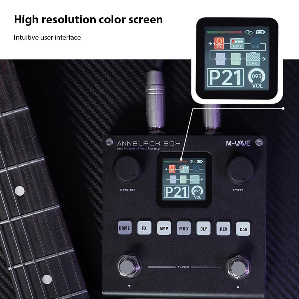 Btuty Guitar and Bass Amp Modeler Multi-Effect Processor M-VAVE 80 Presets 6 Effect Modules 3-Band EQ 20 Preamp IR Cab Slots LCD Screen Multi-Effect