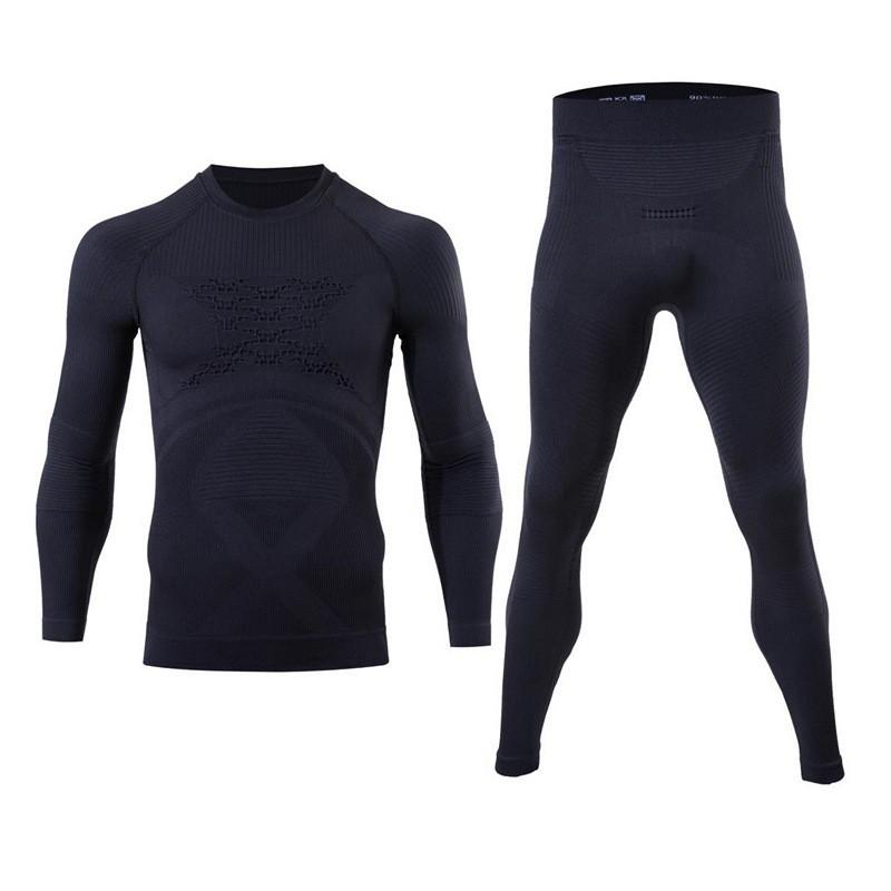 Men Women Ski Base Layer Set Quick Dry Moisture Wicking Compression Long Sleeve Top Pants Snow Sports Running Gym XS-S