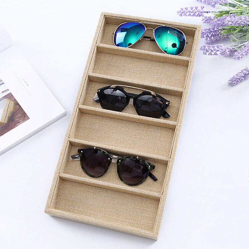1Pc Sunglasses Display Box High Quality Storage Boxs Organizer Packaging Props Eyewear Case 6 Grids