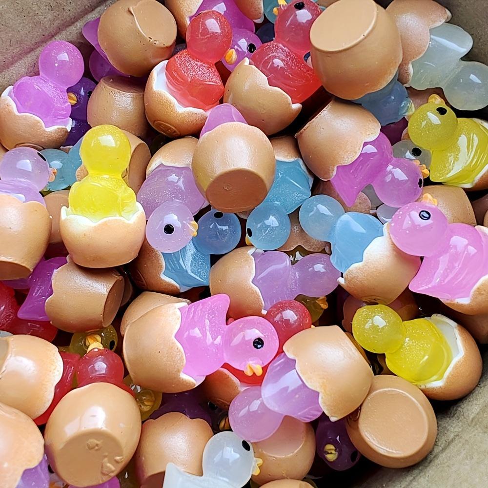 30 Pièces Mini Figurines Canard Lumineuses dans le Noir Statuettes Coquille d'Œuf en Résine Pour Jardins de Fées DIY Décoration d'Étagère de Table Cadeaux d'Anniversaire