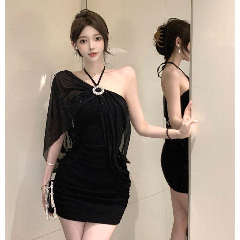 Pure Desire and Style, Backless Neck Tube Top Dress, Women's Summer Slim Skirt, Waist and Hip Short Skirt