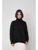 Autumn/Winter 2024 Solid Color High-Neck Casual Loose Knit Sweater