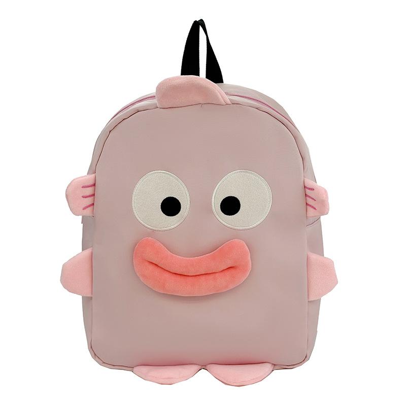 Schoolbag nylon funny casual cute cartoon ugly fish backpack student Korean version large capacity lightweight women's backpack trendy cool book