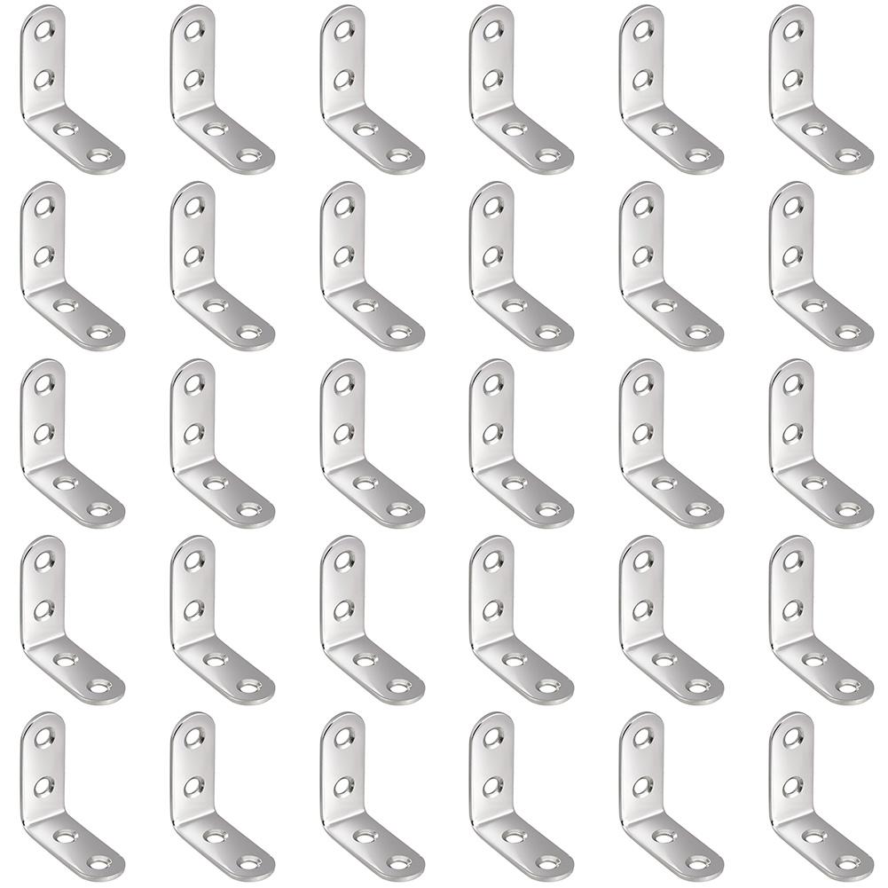 

L Shaped Right Angle Bracket with Screw Furniture Joint Bracket Cabinet Support Frame for Particle Boards Tables Beds Chairs