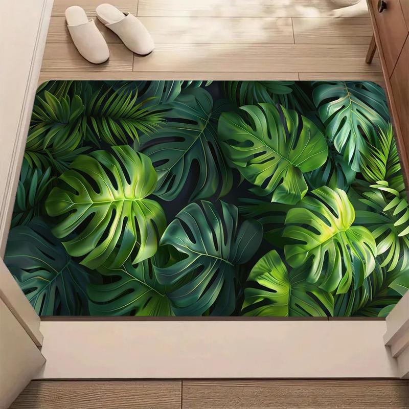 

Monstera Leaf Pattern Welcome Doormat Rug Carpet Home Decoration Non Slip Floor Mat Tropical Plant Theme Welcome Mat 40x60cm