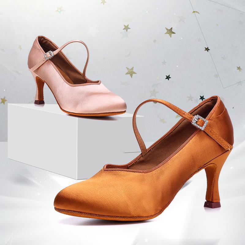 Tango Salsa Latin Dance Shoes for Girls Women Ballroom Dance Paty Social Dancing Shoes High Heel 7cm