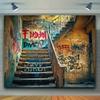 1 Piece of Retro Urban Graffiti Street Art Polyester Fiber Wall Photo Background - Featuring Colorful Graffiti On DJH