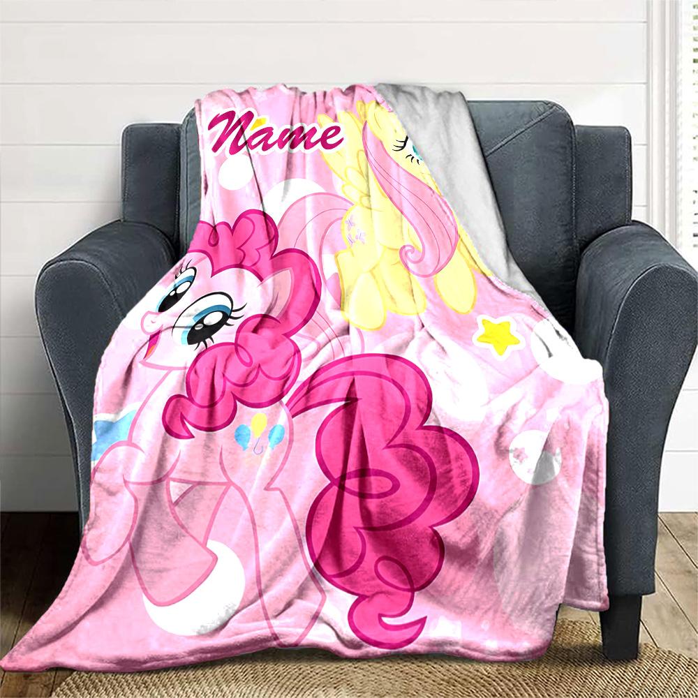 Customizable My Little Pony6 Throw Blanket – Personalized Name, All-Season Cozy Snug Blanket, Machine Washable, Personalized Blanket