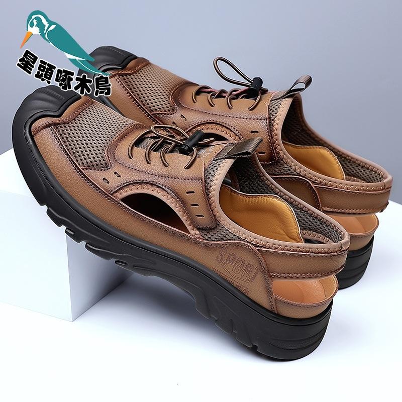 

Sandals men s 2025 new summer men s casual breathable hollow outer wear non-slip lightweight hole beach 44