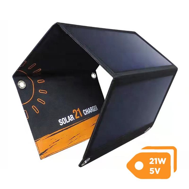 

21w Folding Solar Charger Portable Bag 5v Monocrystalline Silicon Lightweight ETFE Smart Energy Kits 5V&21W