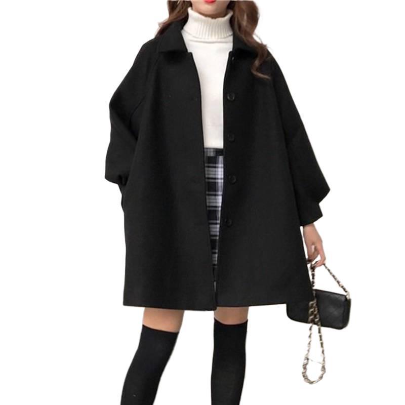 Women's Mid-Length Woolen Shirt Jacket - Autumn/Winter Korean Style, Loose Fit, Petite Versatile Coat