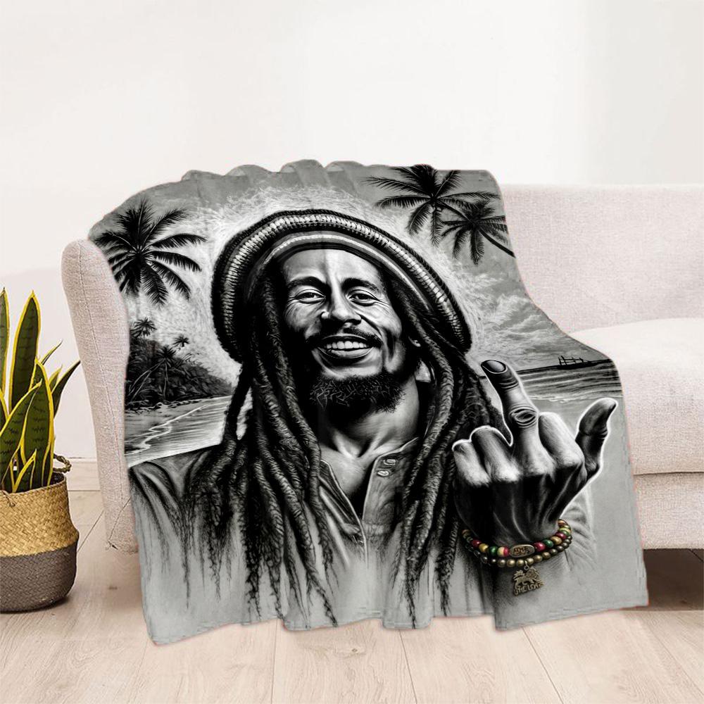 Bob Marley Reggae Legend Blanket Soft Warm Cozy Perfect For Seaside Bed Livingroom For All Seasons Playful Design