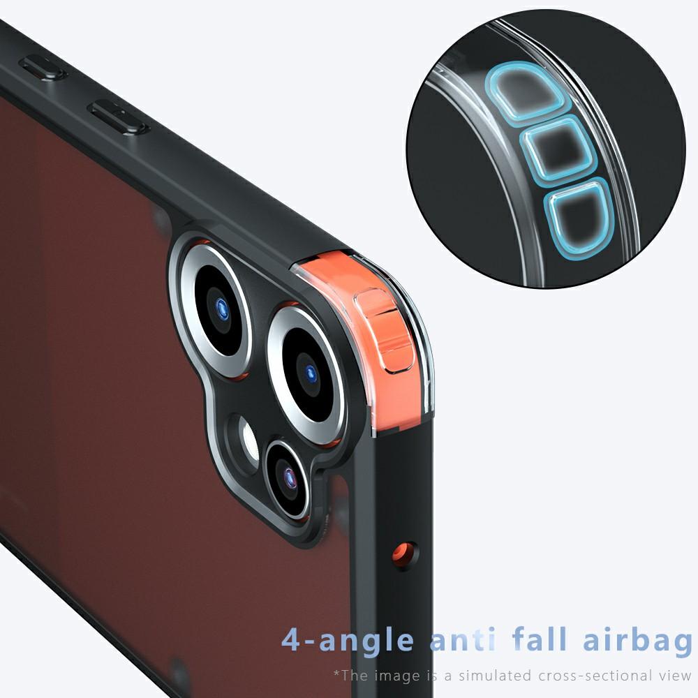 Für Nothing CMF Phone 2 Pro Hülle Skin-Touch TPU+PC Mattes Handy-Shell, Transparent Schwarz