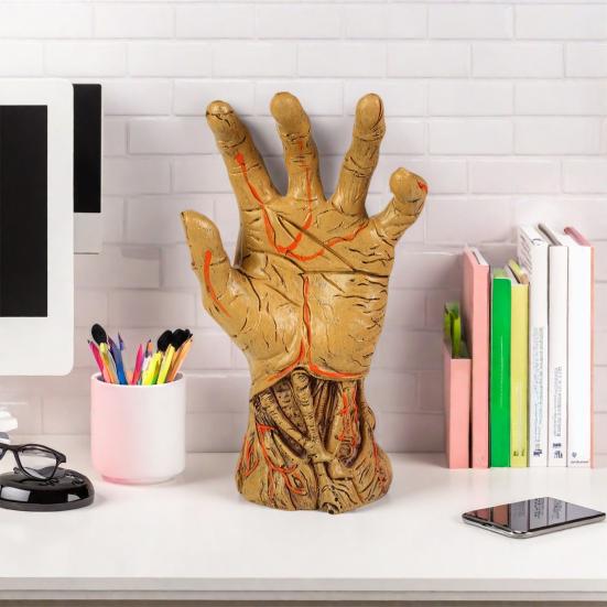 Zombie Hand Statue Keys Organizer Jewelry Holder Palm Resin Figurine Sculpture Halloween Home Office Desktop Ornament