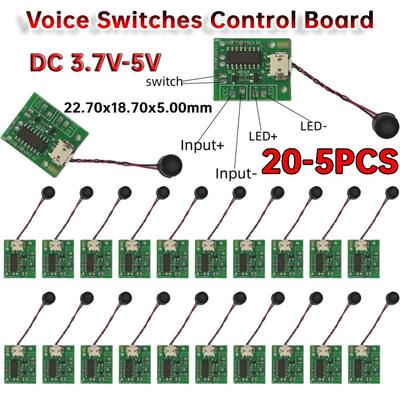 5-20PCS DC 3.7V-5V AI Offline Voice Switches Control Board Sound Control Circuit Driver Board Tools for Single Color Night Light