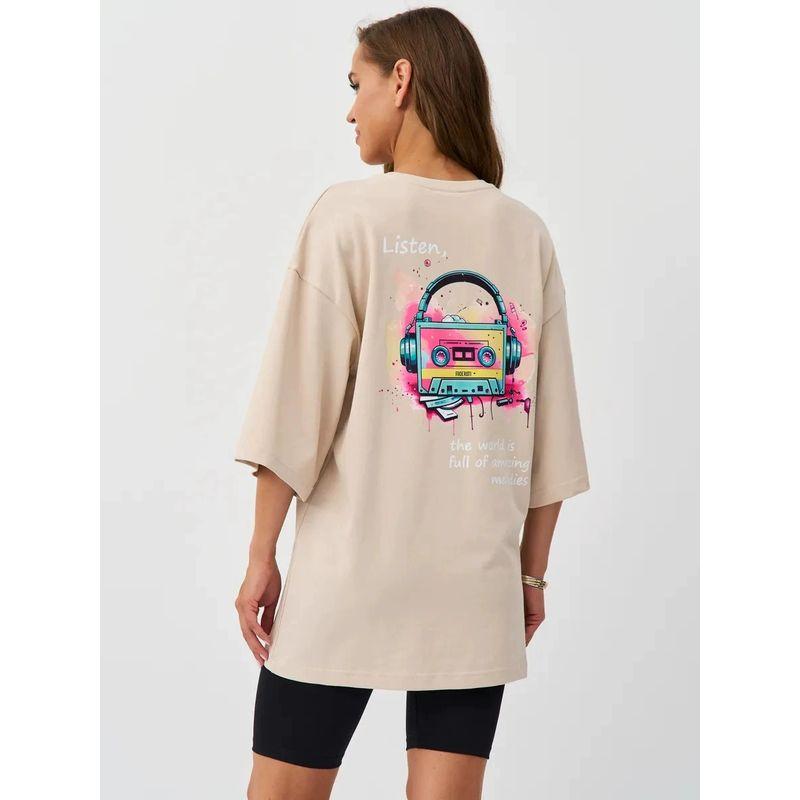 New Fashion T-shirt Fashion Wind New Fashion Casual Loose Round Neck Print Cotton T-shirt Top