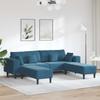 3 Piece Sofa Blue 250 X 188 X 76 Cm Velvet