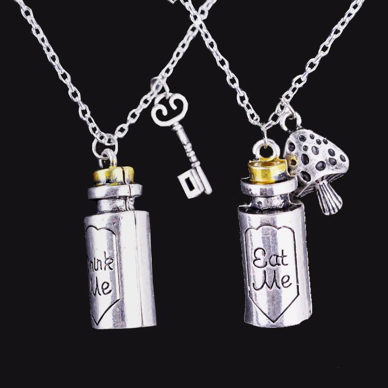 In Alice Wonderland Inspired Necklace With Mushroom Shape For Gift Collectors