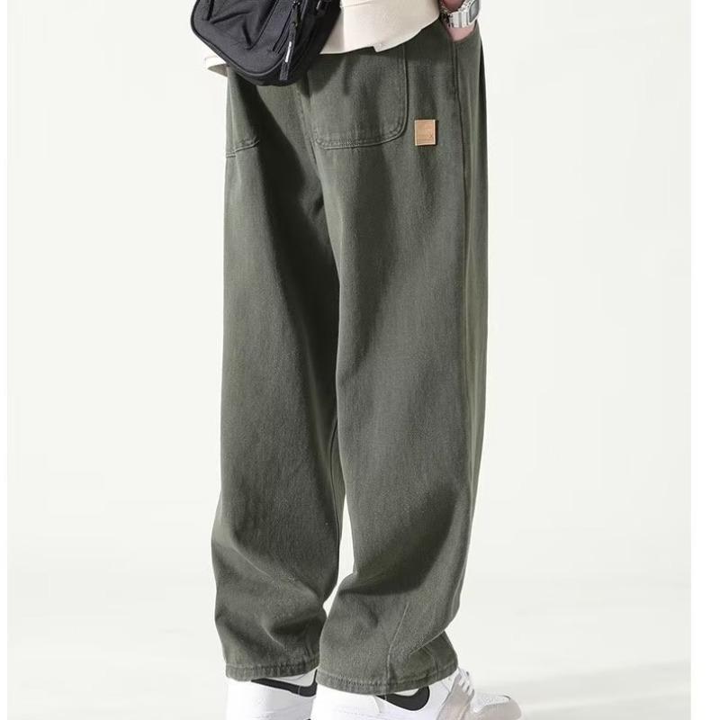 

Wide-legged Work Pants for Men s Spring and Summer New Retro Casual Trousers Loose Straight Pants 3XL