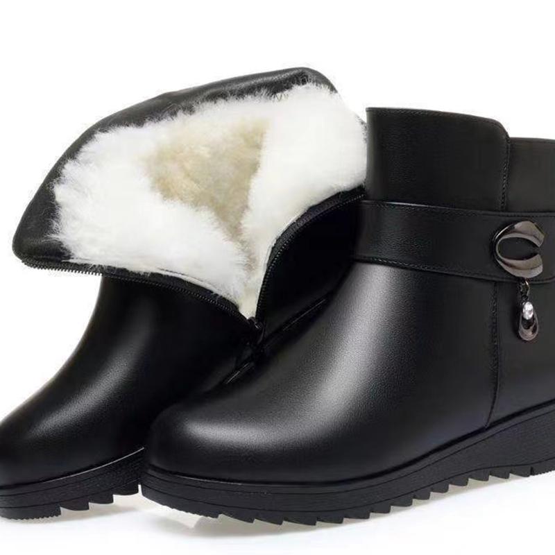 Platform Women Ankle Boots Flats Fashion Leather Shoes Woman 2025 Trend Winter Designer Brand Cozy Walking Casual Zapatos Mujer