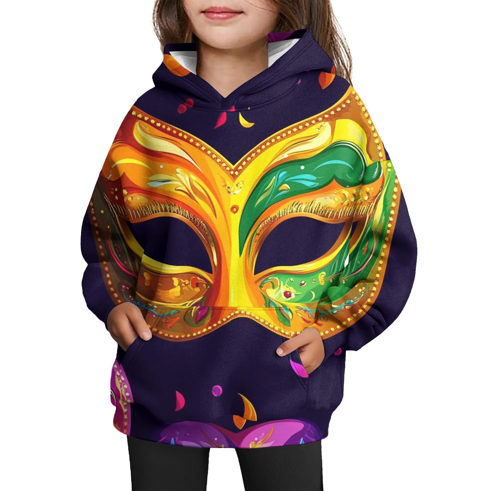 

Girls Hooded Tie- Sweatshirt - Pullover Print Top Carnival Day 90 жёлтый