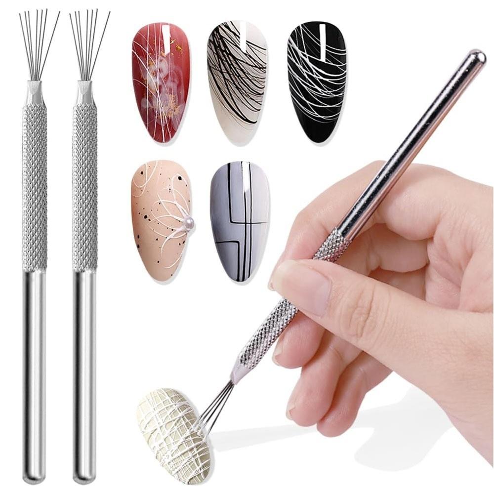 Ultra-Thin Line Nail Art Pen Stainless Steel Stripe Nail Art Brush  for Nail Art