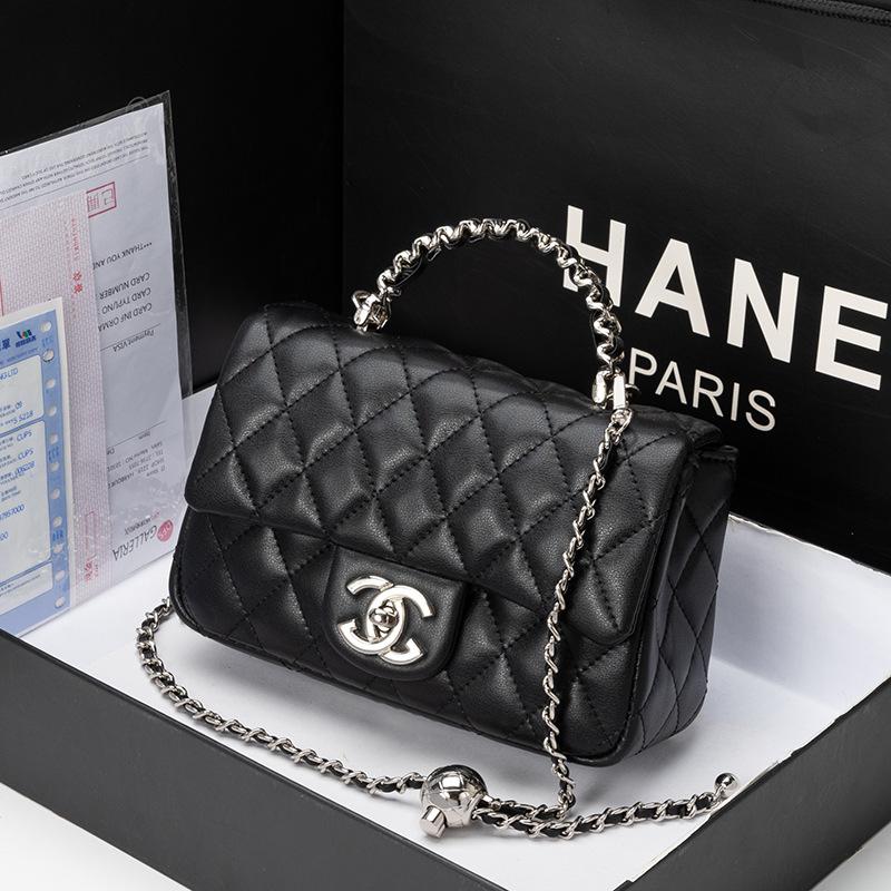 

Xiaoxiangfeng Grid Chain Bag New Crossbody High-end Handbag Fashionable Versatile Shoulder Elegant Women s 21x7x13cm чорний