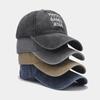 Washed old retro letter heat transfer soft top baseball cap men's personality trendy cap women's casual hat