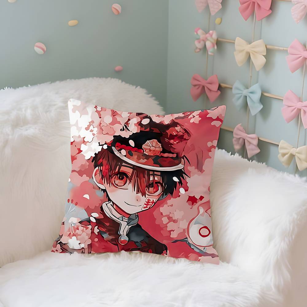 

Amine TToiletbound Hanakokun Season Case Plush Fabric Soft Pillowcase Double Sided Print Cushion Cover Household Gifts 40x40CM(16x16in)