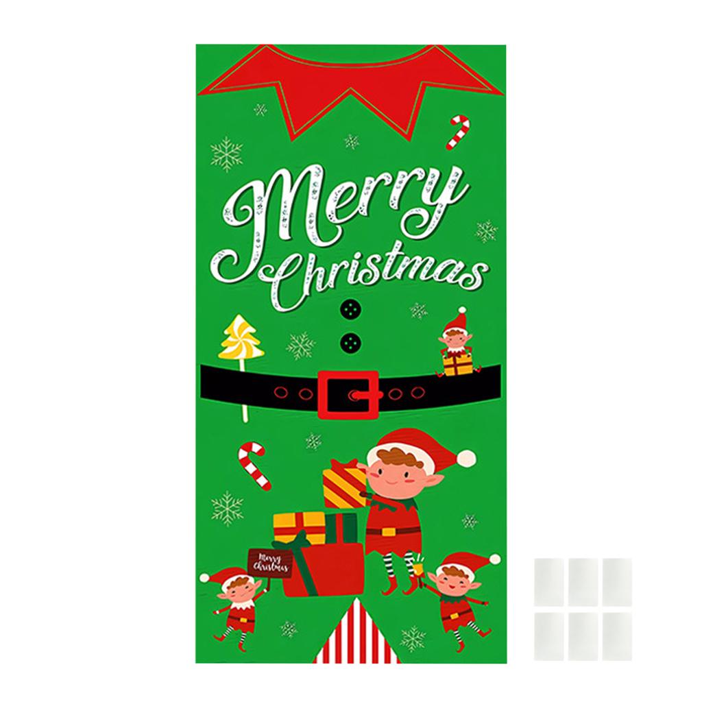 Christmas Door Cover Decoration, Green Holiday Tapestry for Front Door and New Year Party