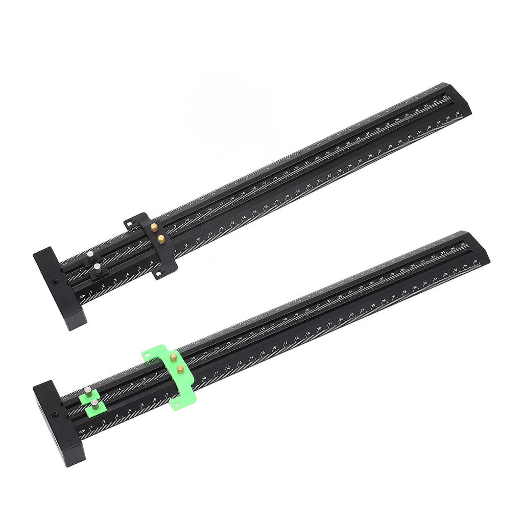 T Square Ruler Metal Aluminum Alloy Double Needle Woodworking Line Drawing Parallel Vertical Scribin