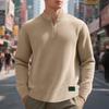 Herren Freizeit Jacquard Stehkragen Halbreißverschluss Sweatshirt für Frühling & Herbst
