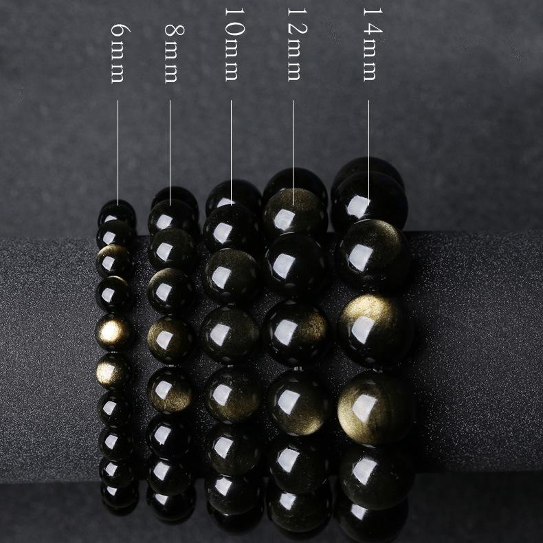 Natural Rainbow Eye Obsidian Bracelet Ice  Obsidian Gold Obsidian Silver Obsidian Crystal Bracelet Ornaments Gift