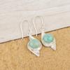 Pendientes Largos Hechos a Mano de Plata de Ley 925 con Piedra Preciosa Amazonita Natural 1.80" Regalo Joyería para el Día de la Madre EE-55-22