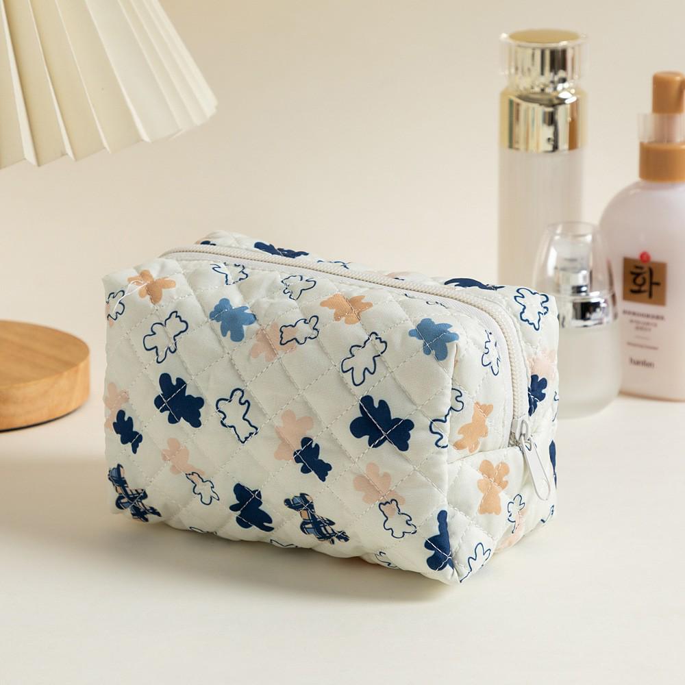 Damen Kosmetiktasche mit Blumenmuster | Lippenstift-, Kabel- und Geldbörsen-Organizer