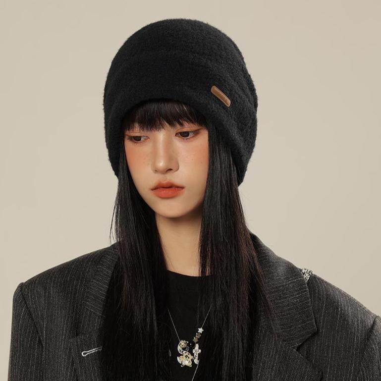 Women's Solid Color Hat Autumn and Winter Warm Ear Protection Cold Bag Head Hat Casual Cold Hat