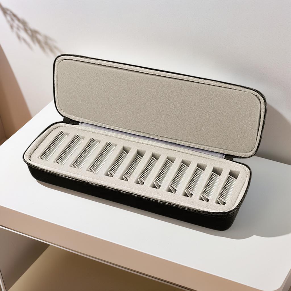 Grooming Clipper Blade Case 12 Slots Grooming Clipper Blade Case Holder Barber Guard Blades Storage Bag Organizer Beauty Supplie