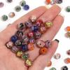 10Pcs 8mm Lampwork Transparent Flower Beads Glass Loose Round Beads For Handmade Women Bracelet Making DIY Jewelry Supplies