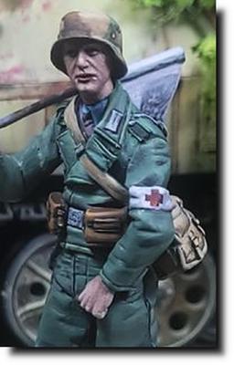 Darius Miniatures II Wojna Światowa Niemiecki Pułk Treningowy Grenadierów Pancernych Medyk Normandia 1944 Zestaw Żywiczny DMF35106 1/35 (osoba)