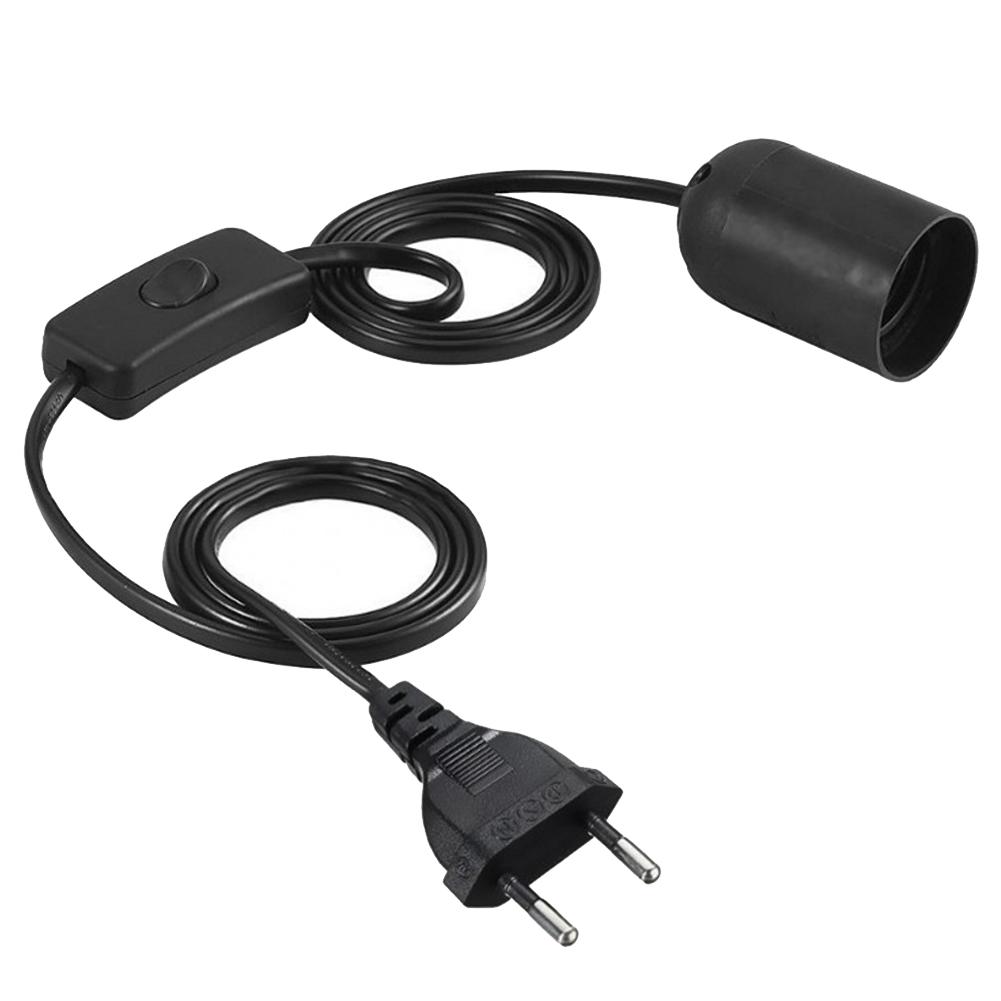 Plastic Black E27 Ceramic Heating Strip Independent Switch Lamp Holder for Reptile Tortoise