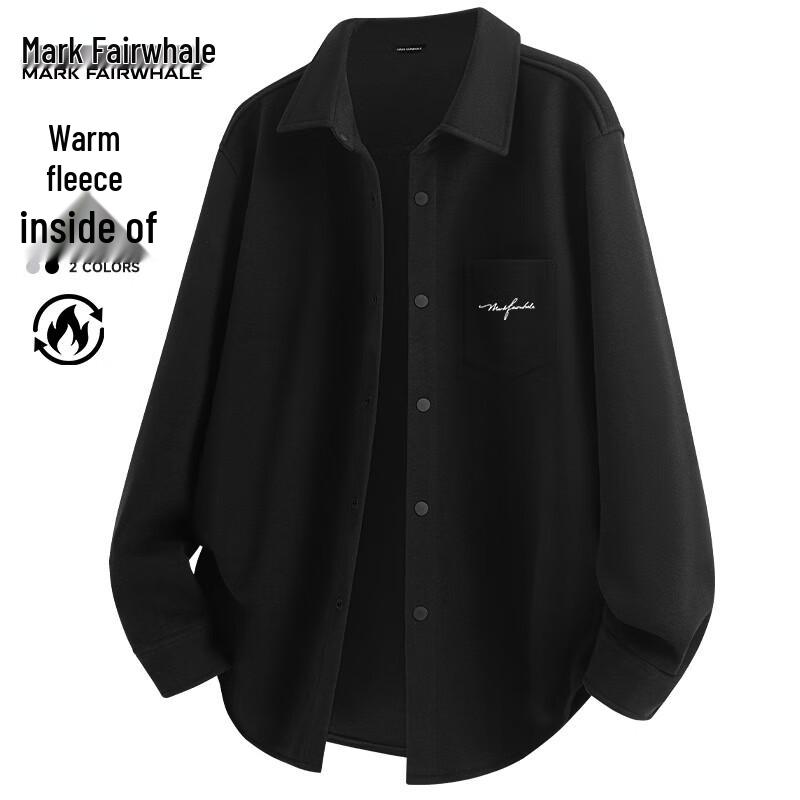 Mark Fairwhale Men's Thickened Flannel Long-Sleeve Shirt