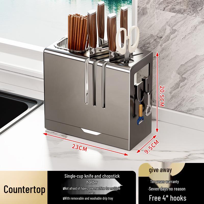 Multifunctional Kitchen Knife & Utensil Wall-Mounted Storage Rack