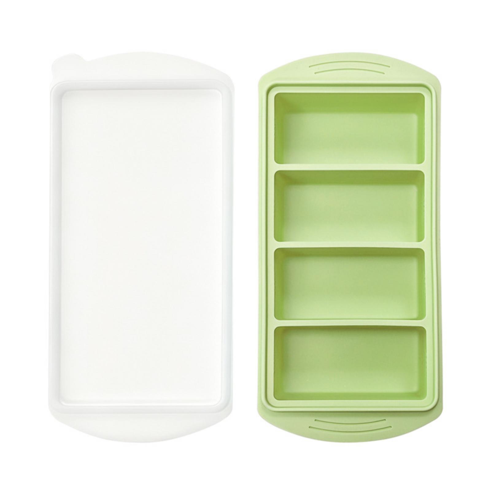 

Silicone Freezer Tray with Lid Food Storage Container Divided Sections for Baby Food Ice Cube Mold Flexible Durable Material Household Use One Size