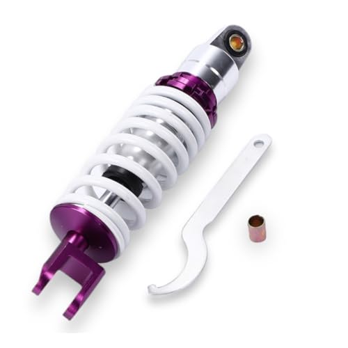 Kanoan Honda Rear Suspension 265mm, Continuously Adjustable, for Live Dio, Super Dio, ZX, DIO AF18, AF28, AF35, AF34, Zoomer, etc. (White)